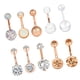 thumbnail image 2 of Lote de 10 piercings para el ombligo con forma de bola de cristal Oro rosa, 2 of 7