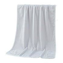 TACILIP Thickened Super Absorbent Solid Color Fleece Bath Towel Large Striped Fleece Bath Towel Precision Lock Side with Hanging Ears Size 55.1x27.5 Inches Towels, Gifts for Mom
