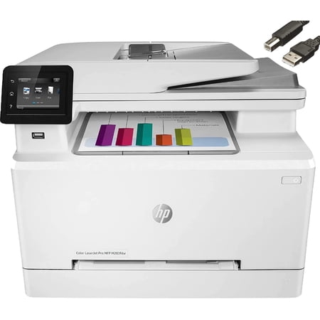 HP Color Laserjet Pro M283fdw Wireless All-in-One Laser Printer-Remote Mobile Print-Print Scan Copy Fax- Auto 2-Sided Printing,22 ppm,250-Sheet,Compatible with Alexa, Cefesfy Printer Cable