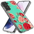 thumbnail image 2 of MUNDAZE Samsung Galaxy S21 Ultra Turquoise Teal Vintage Pastel Pink Red Roses Double Layer Phone Case Cover, 2 of 5