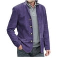 thumbnail image 1 of LOVZFMLL Jackets for Men's Lapel Button Pocket And Fleece Retro Long-Sleeved Hoodless Casual Coat/Jacket, 1 of 6