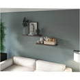 thumbnail image 5 of JERFIT Floating Shelves Set of 2, Wall Mounted Shelves for Living Room, Bedroom, Office, Dark Walnut Engineered Wood Invisible Brackets, 5 of 8