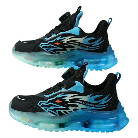 

Povozer Kids Sneakers Fashion Comfortable Casual Athletic Tennis Shoe Breathable Lightweight Slip on Sports Shoes(Blue 12-12.5 Years)