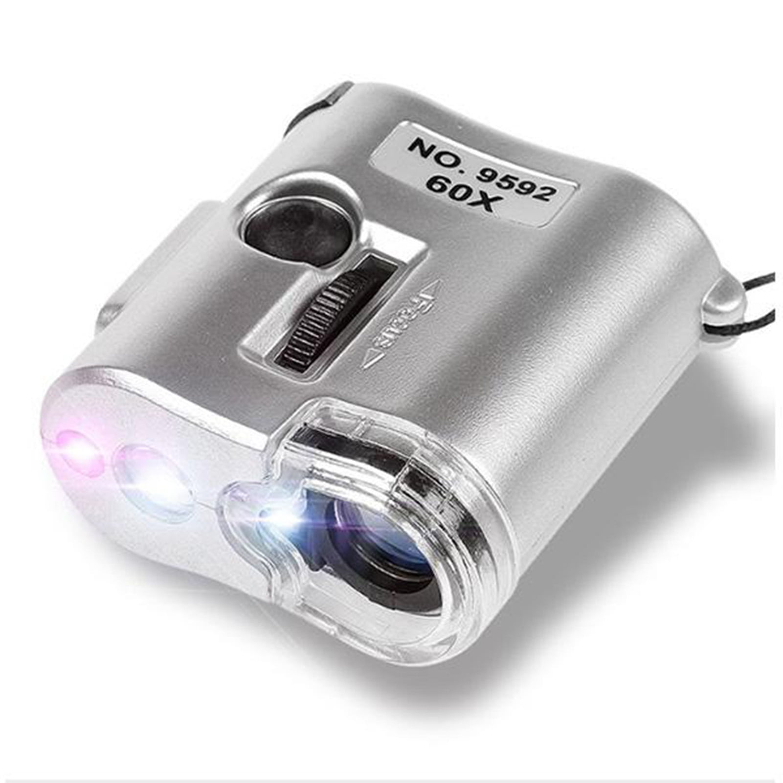 Details about   30X 60X Pocket Magnifier Microscope Jewelry Loupe Glass LED UV Lights Currency 