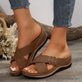 thumbnail image 2 of GHSOHS Womens Sandals Slippers Women's Platform Sandals Trendy Sandels Beach Sandals Shoes Comfortable Soft Sole Wedge Sandals One Foot Wear Open Toe Bohemian Sandals Wide Width Sandals for Women,9.5, 2 of 8