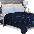 thumbnail image 1 of Frazada Matrimonial Ligera estampada MELOCOTTON HOGAR Flannel Extra Suave MOD. PLUMAS, 1 of 1