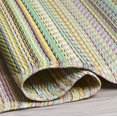 thumbnail image 5 of Fab Habitat Outdoor Rug - Waterproof, Fade Resistant, Crease-Free - Premium Recycled Plastic - Striped - Large Patio, Deck, Sunroom, Camping, RV - Cancun - Candy - 6 x 9 ft, 5 of 9