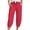 Red, variant on GTEYOIJN Women's Totally Shaping Pull-On Bootcut Jeans High-Rise Stretch Denim Women's Linen Wide Leg Pants Casual Loose High Waist Beach Haren Pants Pockets