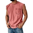 thumbnail image 2 of Workout Tank Tops for Men Summer Crewneck Loose Fit Sleeveless Muscle Shirts Vintage Washed Tshirts, 2 of 5