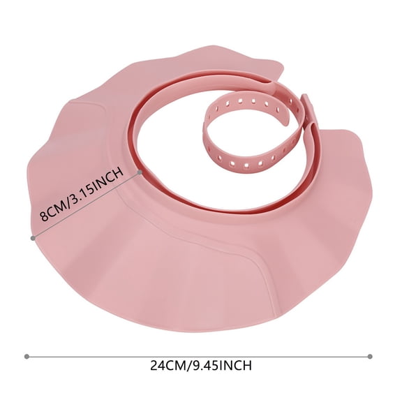 Adjustable Soft Bathing Head Cap Shampoo Visor Hat Shield For Hair Washing Ear Protection (Pink, 24*3*24cm)