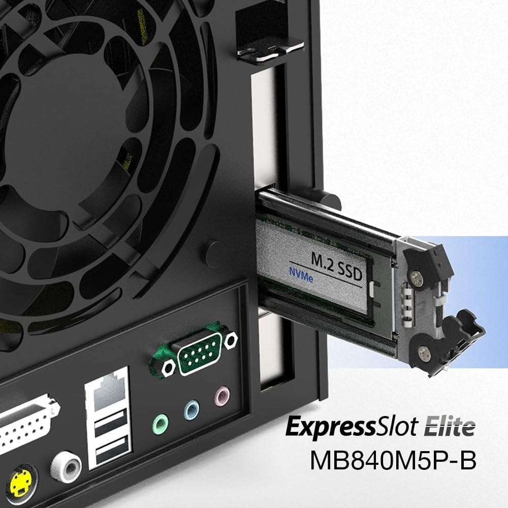 Cremax MB840M5P-B AC Removable M.2 NVMe SSD to PCIe 5.0x4 Rack Enclosure
