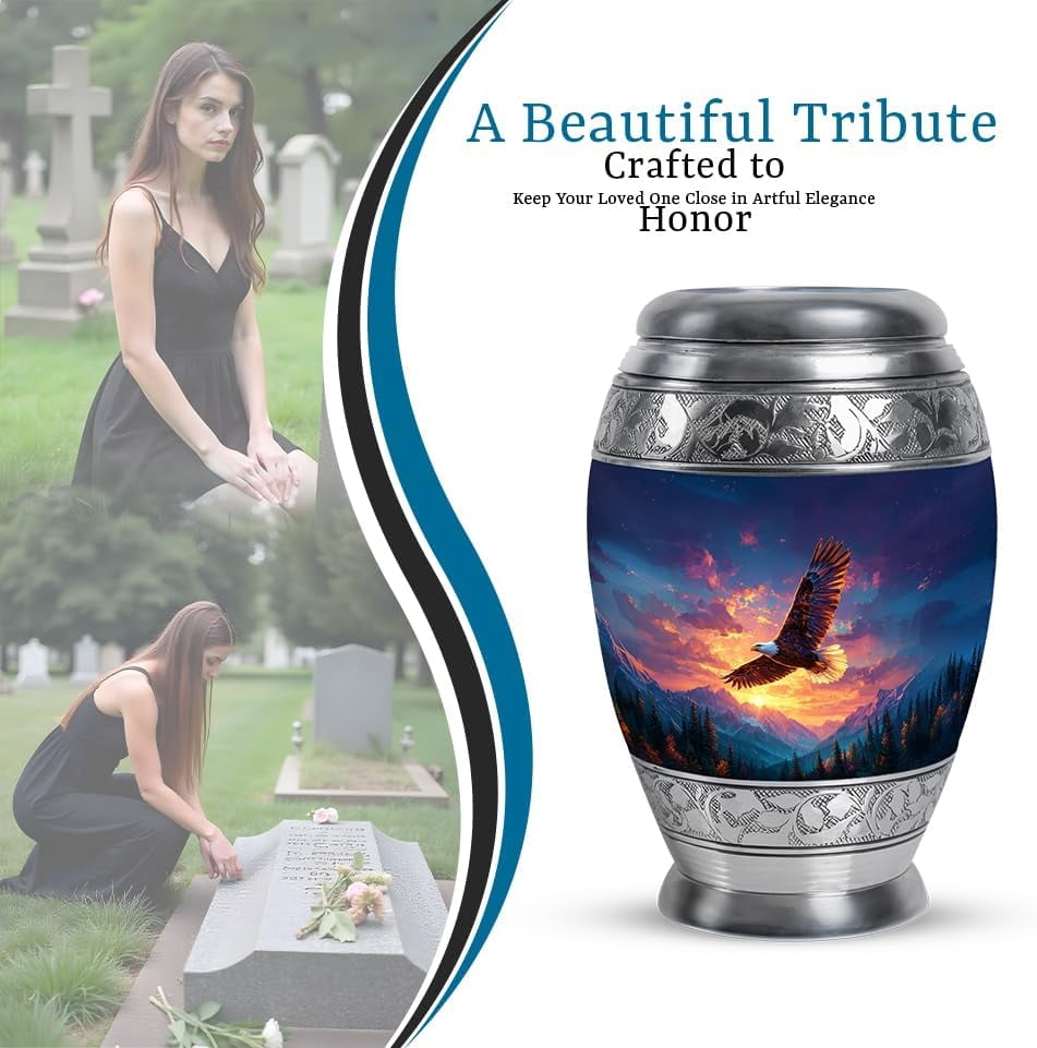 Eagle Keepsake Mini Urns For Human Ashes, Cremation Urns For Ash Adult, Small Funeral Keepsake Urn For Ashes, Memorial Burial Urn For Ash For Women, (Size: 3 Inch, Set Of 1)