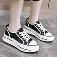 thumbnail image 2 of Women's Fashion Sneakers Platform Lace Up Breathable Mesh Glitter Athletic Shoes Comfortable Casual Walking Shoes For Women, 2 of 9