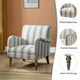 thumbnail image 4 of Stripe Accent Chair, Tina's Home Wood Leg Armchair Living Room Bedroom Adult Set of 2, Tan Stripe, 4 of 6