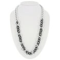 thumbnail image 3 of Silver Tone Black Big Chunky Chain Link Necklace 23" Ladies Adult Female Women, 3 of 4