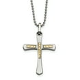thumbnail image 1 of Collier Croix Taille Diamant Accent en Acier Inoxydable 14k 22 Po, 1 of 3