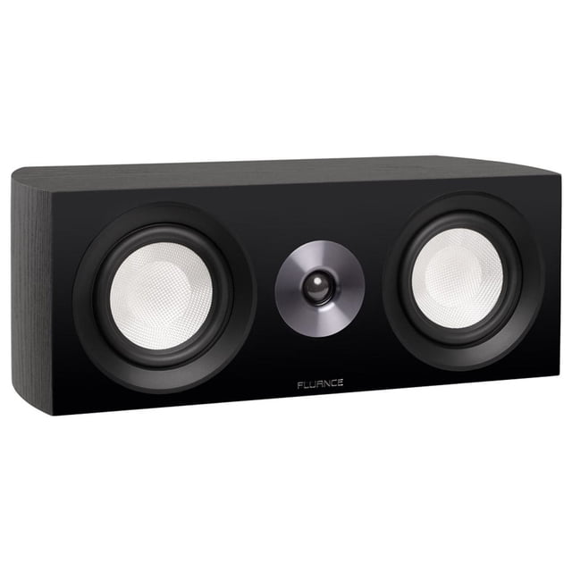 Fluance Reference High Performance 2-Way Center Channel Speaker for Enhanced Dialogue and Vocals in Home Theater Surround Sound Systems - Black Ash (XL8C)