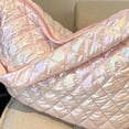 thumbnail image 2 of Bolsos Mano para Mujer Otoño Invierno Bolsos Hombro Acolchados Algodón Con Láser (rosa), 2 of 9