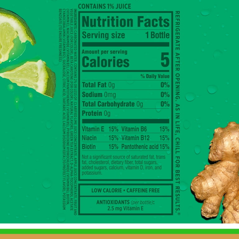 Sparkling Ice Ginger Lime Sparkling Water, 17 fl oz, 12 Pack photo 3