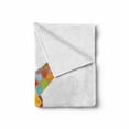 thumbnail image 2 of Giraffe Soft Flannel Fleece Blanket, Colorful Abstract Art Interpreted Wild Long Necked Animal on Plain Background, Cozy Plush for Indoor and Outdoor Use, 60" x 80", White Multicolor, by Ambesonne, 2 of 6