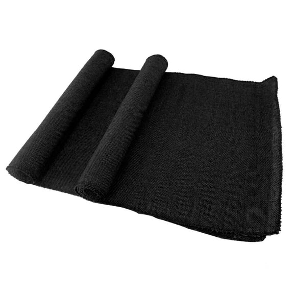 BambooMN Cranberry 15" x 88" Vintage Burlap Table Runner, 2 Pieces