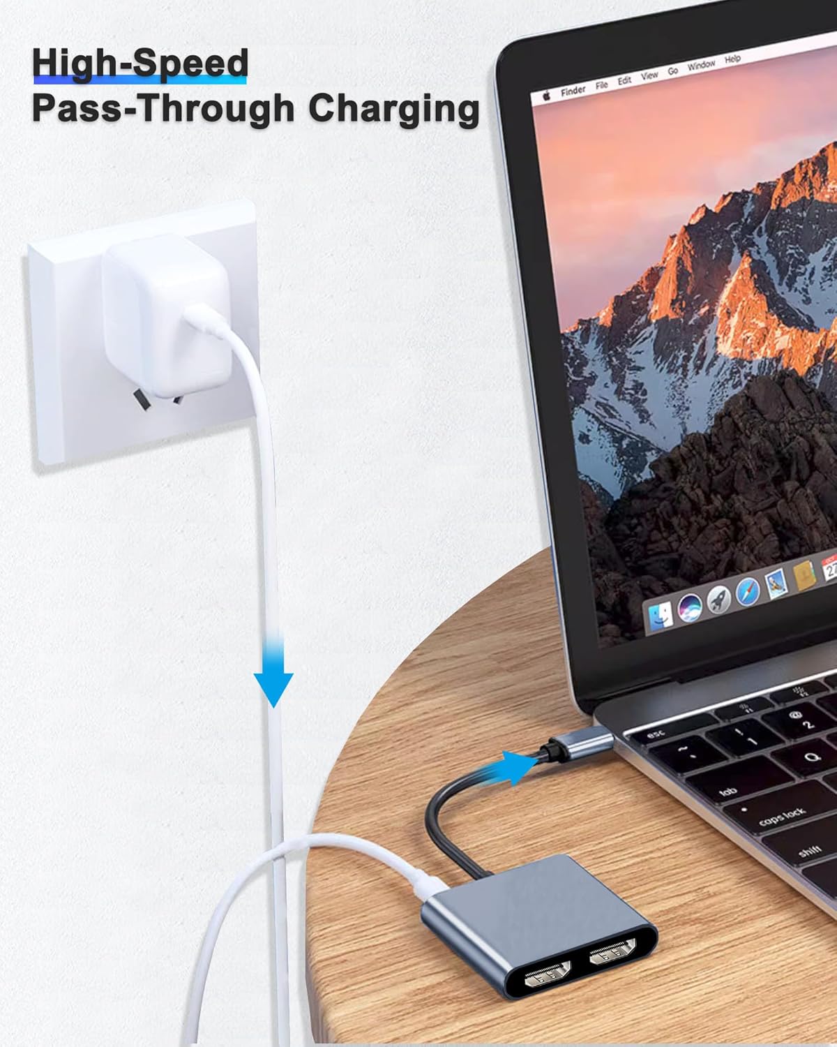 Duomigo USB-C Dual HDMI Adapter, 4K Support photo 5