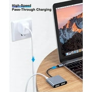 Duomigo USB C Dual HDTV Adapter, 2 Monitor Splitter, USB C Hub for Dual HDTV Docking Station for Laptops and Monitors