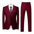 thumbnail image 1 of Cloudstyle Men's 3Pcs Business Professional Casual Daily Slim Fit One Button Suit Set (Blazer + Vest + Pants), 1 of 5