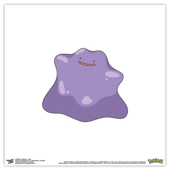 Gallery Pops Pokemon - Ditto Wall Art, Unframed Version, 12" x 12"