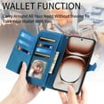 thumbnail image 2 of SYITOOCK Phone Case for OPPO Reno 12 Pro, Shockproof PU Leather Wallet Case with Card Slots Anti-Scratch Stand Magnetic Flip Zipper Pocket Cover for OPPO Reno 12 Pro, Blue, 2 of 5