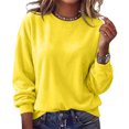 thumbnail image 2 of Zorvxlyn Fleece Lined Sweatshirt Women Winter Warm Long Sleeve Women's Crewneck Sweatshirts Oversized Streetwear Tshirts Shirts for Women, 2 of 6