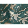 thumbnail image 3 of Ambesonne Simple Flowers Quilted Coverlet 3 Pcs, Brownish Woods Bloom, Queen Size, Dark Teal Cream Eggshell, 3 of 4
