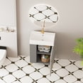 thumbnail image 7 of Modern Bathroom Vanity 21.6" Open-shelving Bathroom Vanity with Ceramic Sink and Soft-Closing Door, Cloakroom Open Shelf Storage Cabinet on the Left Side, Assembly Required, Grey 24VB06-21MGL,Wooden, 7 of 7