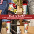 thumbnail image 7 of 30oz Pioneer Colorful Floral Stainless Steel Flip Straw Tumbler with Lid and Straw Spill Proof Travel Cup Double Wall Vacuum Insulated Coffee Mug with Top Handled Crimson, 7 of 7