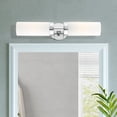thumbnail image 5 of Livex Lighting Aero 2-Light Glass/Metal ADA Vanity Sconce in Polished Chrome, 5 of 14