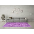 thumbnail image 3 of Ahgly Company Indoor Round Medallion Purple Traditional Area Rugs, 5' Round, 3 of 4