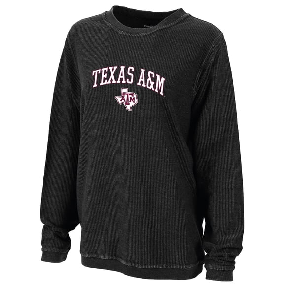 Women's Boxercraft Black Texas A&M Aggies Rally Corduroy Pullover Sweatshirt