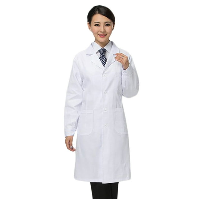 Bata de laboratorio de manga larga blanca unisex Bata de laboratorio Bata de almacén Bata de médico SG Sunnimix Batas largas de laboratorio