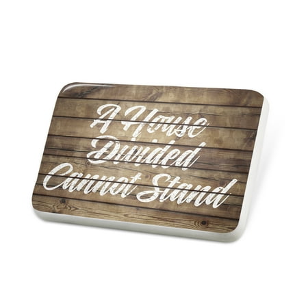 Porcelein Pin Painted Wood A House Divided Cannot Stand Lapel Badge – NEONBLOND
