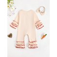 thumbnail image 4 of aturustex Toddler Girls Easter Jumpsuits 0 3M 6M 12M 18M Infant Baby Ruffled Long Sleeve Rompers Bunny/Letter Embroidery Bodysuits Pants Crewneck Jumply Spring Fall Clothes for Holiday Party, 4 of 6