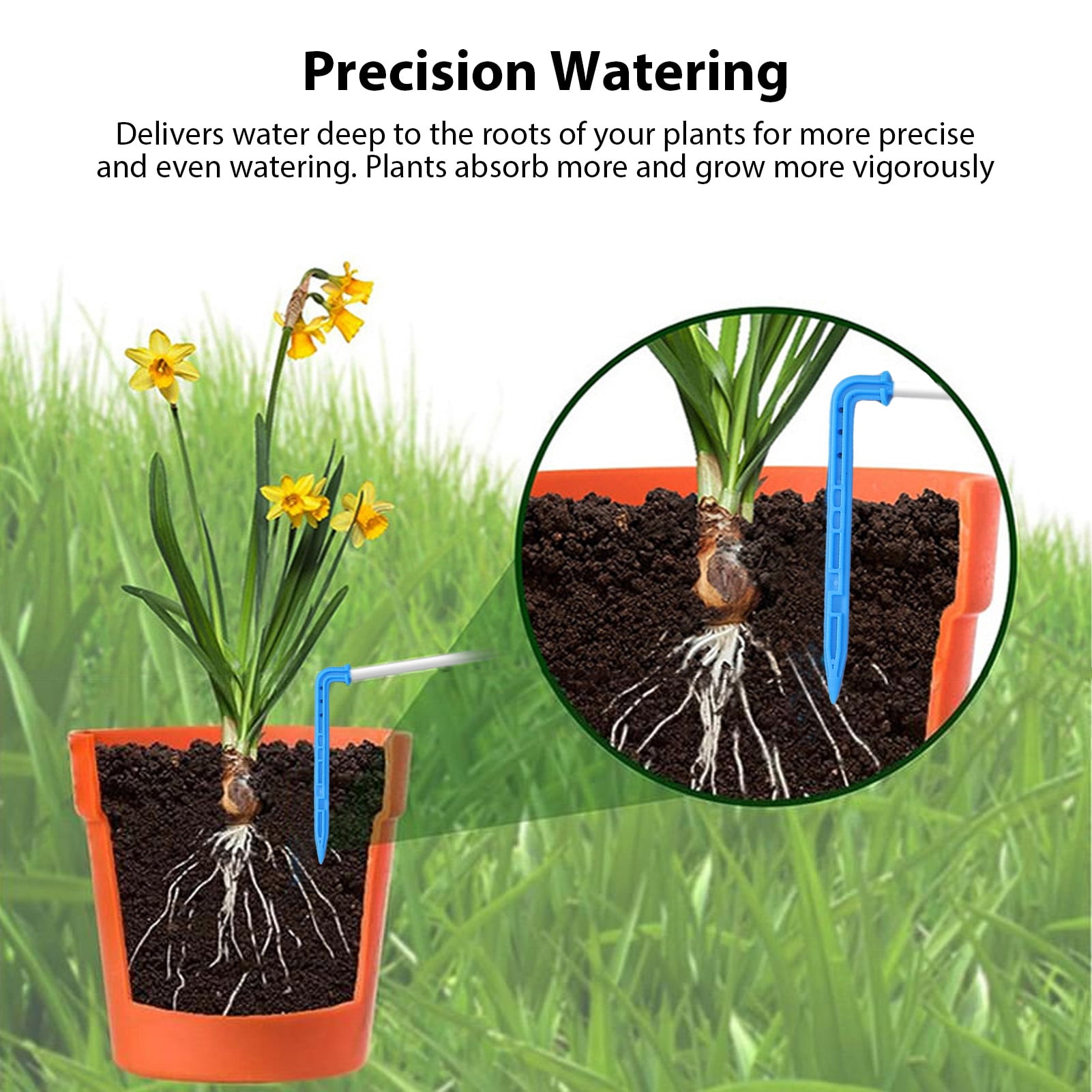 BIMZUC Smart Automatic Watering System Plant Waterer for 10 Potted Plants 400ml/min IP65 Drip Irrigation Kit with LED Display Programmable Timer BSV-IC201