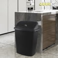 thumbnail image 4 of Nesmilers 4-Pack 70 Litre Large Plastic Trash Can with Lid, Swing Lid Garbage Can, Black, 4 of 5