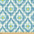 thumbnail image 2 of Ambesonne Aztec Boho Fabric by the Yard Upholstery, Ikat Style Indigenous, 2 Yards, White and Deep Sky Blue, 2 of 5