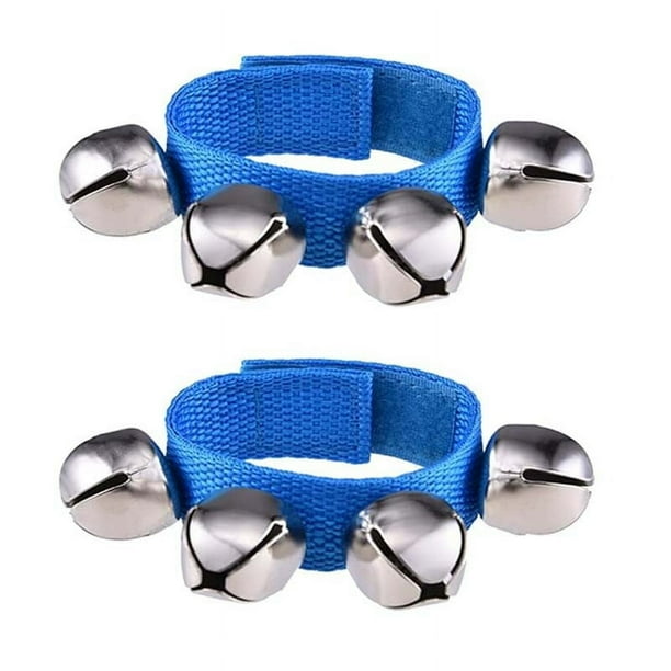 2 cascabeles de muñeca, cascabeles de tobillo, cascabeles de muñeca, pulsera, instrumentos de percusión musicales, 4 cascabeles para fiesta, Navidad, cascabel de muñeca.