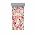 thumbnail image 2 of Floral Bedding Set with Sheet & Covers, Swirled Florets in Pastel Tones Romantic Shabby Form Fragrance Pattern, Printed Bedroom Decor 2 Shams, 4 Sizes, Beige Coral Maroon, by Ambesonne, 2 of 3