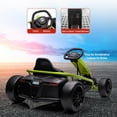 thumbnail image 2 of YUSAZENS 24V Electric Go Kart for Kids, 8MPH Drift Kart, 300W Motors, Music, Horn, Safety Belt, for Ages 8-12, Max Load 155 lbs, Green, 2 of 6