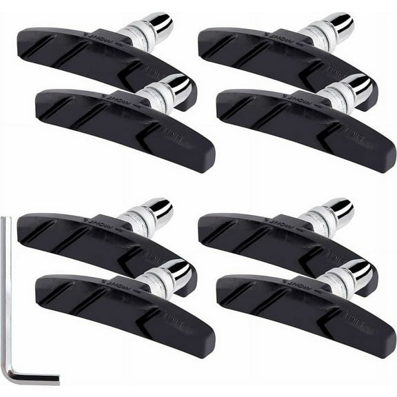 Bicycle Brake Pads, Humanized Design Wear-Resistant Material No Noise Long Service Life Limit Mark For Most Bikes Over 20", Includes Curved Design Twill Drains, And Is An Ideal