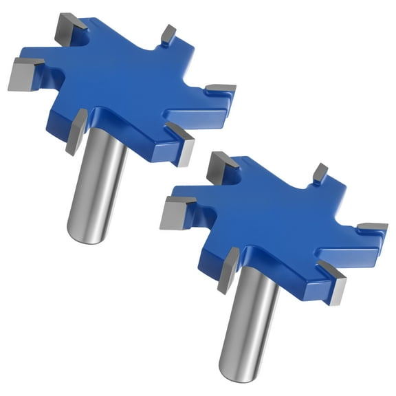2Pcs Flattening Router Bit 6 Flute Surfacing Router Bit Efficient Slab Flattening Router Bit Multifunctional Planing Router Bit for Solid Wood Density Board Laminate