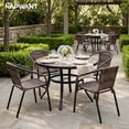 thumbnail image 5 of NAPWANT Outdoor Rattan Patio Dining Chairs Set of 4, Stackable All-Weather Wicker Chairs with Steel Frame for Garden, Deck, Backyard, Brown, 5 of 10