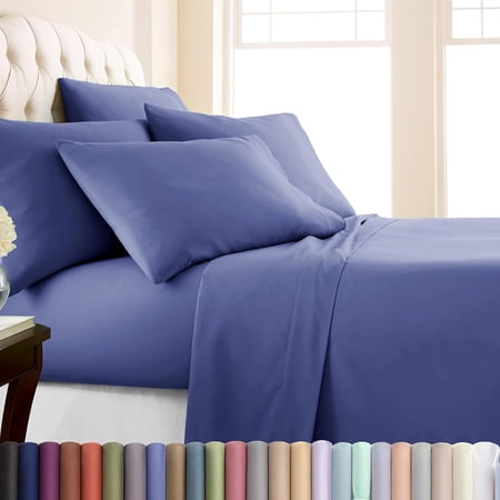 Southshore Fine Linens Bed Sheet Set 6 Piece Extra Soft Brushed Microfiber Deep Pocket Sheet Set with 2 Pillowcases Fits Mattresses up to 16 inch Twin XL Denim Blue